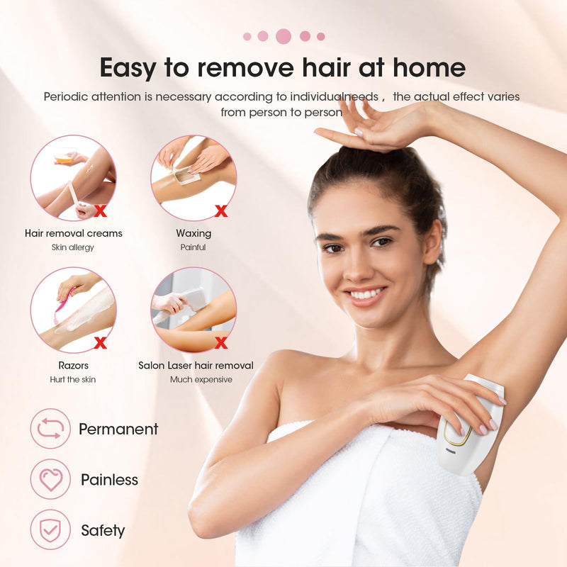 [Australia] - IPL Devices Hair Removal, Laser Hair Removal for Women, Laser Permanent Painless IPL, Portable Epilator for Women with Pulsed Light for Face, Body, Armpits, Legs White 