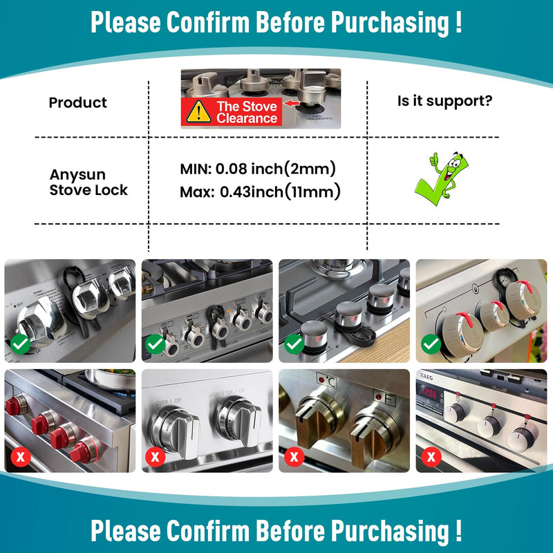 [Australia] - Stove Knob Lock for Child Safety and Proofing (5 Pack), Oven Knob Safety Covers for Kids and Pets(Black) Black 