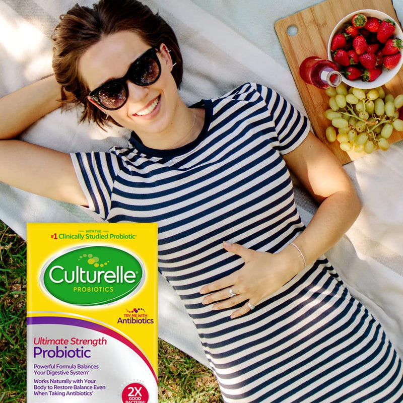 Culturelle Ultimate Strength Probiotic for Men and Women, Most Clinically Studied Probiotic Strain, 20 Billion CFUs, Supports Occasional Diarrhea, Gas & Bloating, Non-GMO, 30 Count Unflavoured 30 Count (Pack of 1)