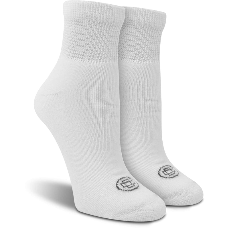 [Australia] - Doctor's Choice Women's Diabetic Ankle & Crew Socks, Non-Binding, Circulatory, Cushion, 4 Pack, Shoe Size 6-10 Sock Size 9-11 Medium White/Ankle 