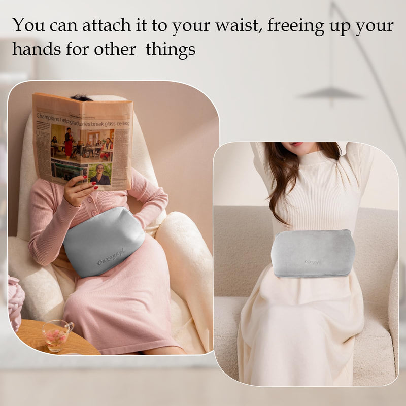 [Australia] - Ouxayapl hot water bottle belt 1.2 L, 3 in 1 hot water bottle with cover and soft waist cover, hot water bottle belt made of rubber, for back legs neck shoulder waist warming 