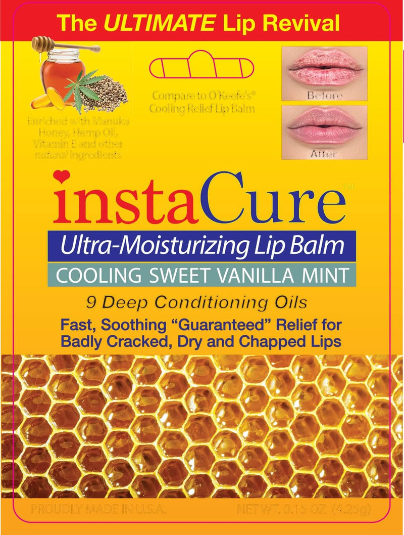 Ultra-Moisturizing Lip Revival Balm. Fast, Soothing Relief & Repair for Cracked, Dry Chapped Lips with Manuka Honey & Vitamin E. Cooling Sweet Vanilla Mint (2 Pack) Peppermint/Vanilla
