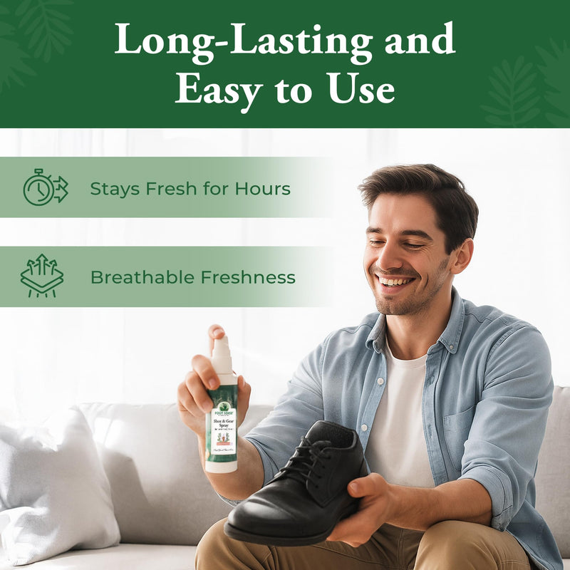 Foot Sense – Shoe Deodorizer & Foot Spray – Natural Foot & Shoe Odor Eliminator for Smelly Feet, Shoes & Sports Gear, Long-Lasting Refreshener for Adults & Kids – 5oz 1