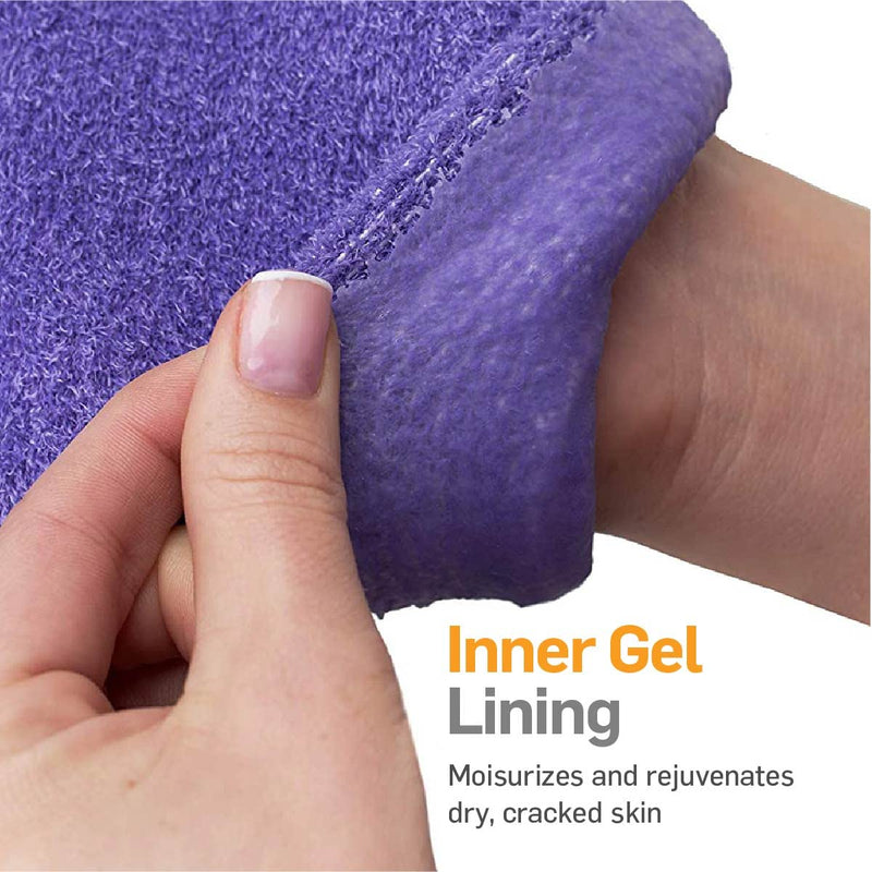 [Australia] - NatraCure Moisturizing Gel Booties and Gloves Set - (for Dry Skin, Dry Hands, feet, Cracked Heels, cuticles, Rough Skin, Dead Skin, use with Your Favorite lotions) - 155/175-LAV/RET - Color: Lavender Sock and Glove Set - Lav 