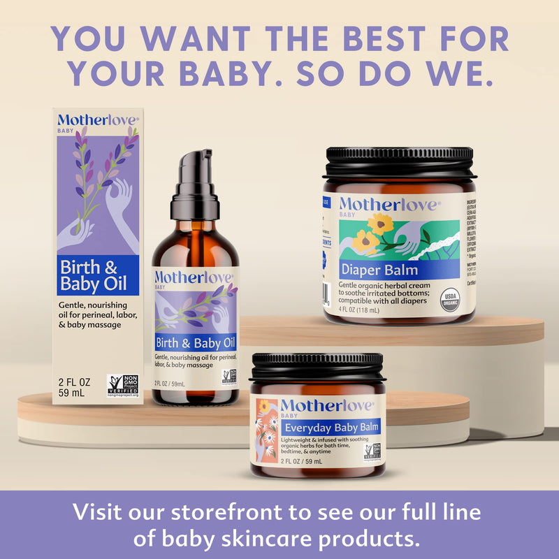 [Australia] - Motherlove Diaper Balm (4 oz) Organic Herbal Diaper Rash Cream‚ÄîCloth diaper Safe, Zinc Oxide- & Petroleum-Free 4 oz 