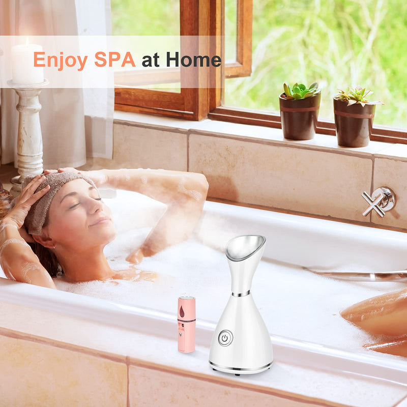 [Australia] - Facial Steamer for Face, Face Steamer for Facial Deep Cleaning, Face Steamer Nano Mister Set for Sinuses, Unclogs Pores, Home SPA, Skin Care 