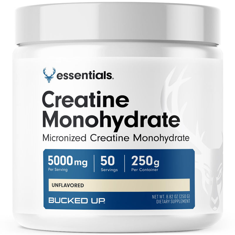 [Australia] - Bucked Up Creatine Monohydrate 250 Grams Micronized Powder, Essentials (50 Servings) 