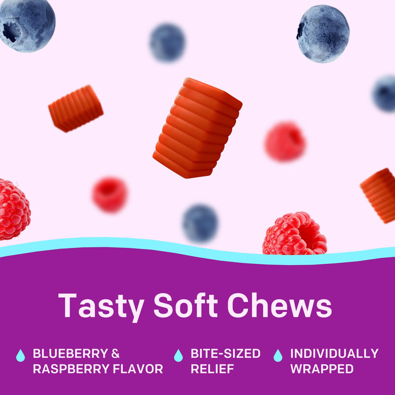 [Australia] - MiraFAST Soft Chews, from The Makers of MiraLAX, Gentle Constipation Relief, Fast Acting Laxative, Stimulant Free Saline Laxative, Magnesium Hydroxide, Blueberry & Raspberry Flavor, 60ct 