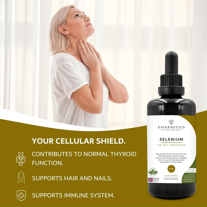 Selenium Supplements 100ml Liquid | Sodium Selenate | Over 100% Recommended Intake Per Serving | 4 Months Supply | No Artificial Sweeteners, Sugar Free | Vegan & Made in UK