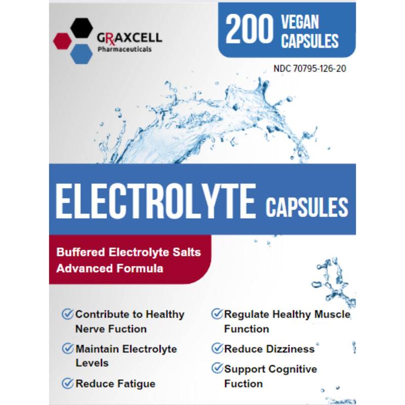 [Australia] - Electrolyte Capsules 200 Count Bottle | 500mg Sodium, 100mg Potassium | Non-GMO Vegan Allergen-Free Supplement for Hydration & Balance | Made in The USA 