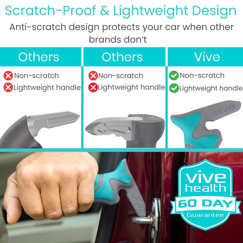 [Australia] - Vive Car Handle Assist for Elderly - Scratch Proof Latch - Auto Grab Bar Cane Support Aid - Standing Mobility Safety Tip to Help Get Out - Portable Assistive Device for Seniors, Handicapped Single 