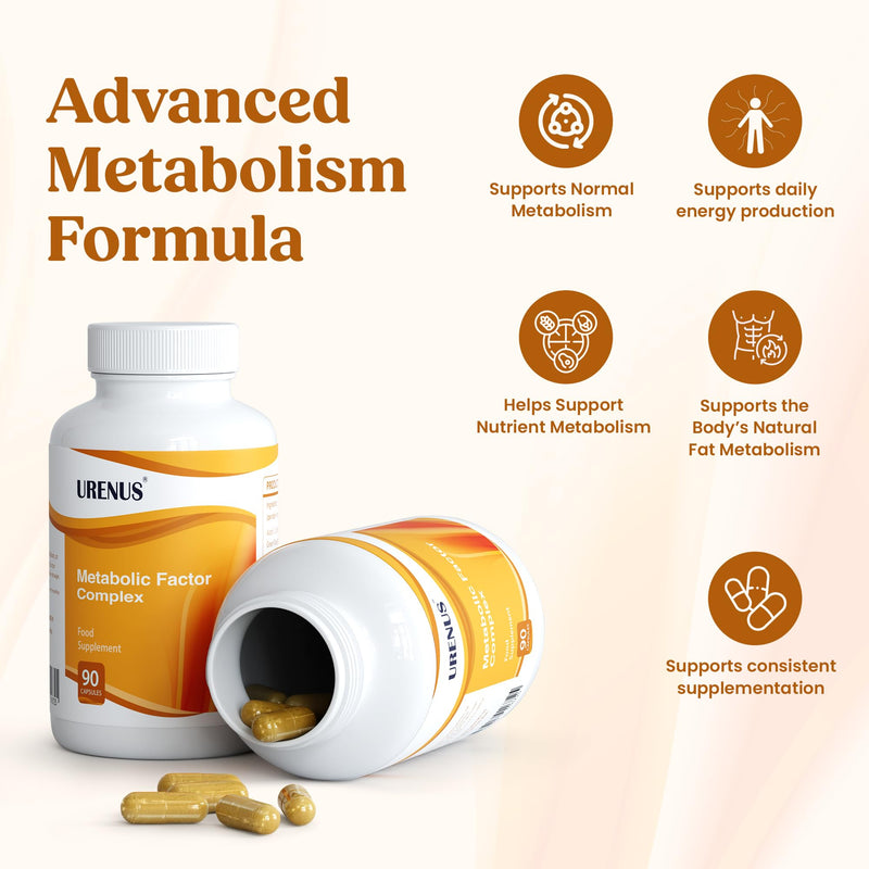 Metabolic Factor Complex Capsules – Energy & Metabolism Support with Acetyl L-Carnitine 500mg, Green Tea Extract 500mg, Caffeine 250mg, Coleus Forskohlii & Theobromine – 90 Vegan Capsules