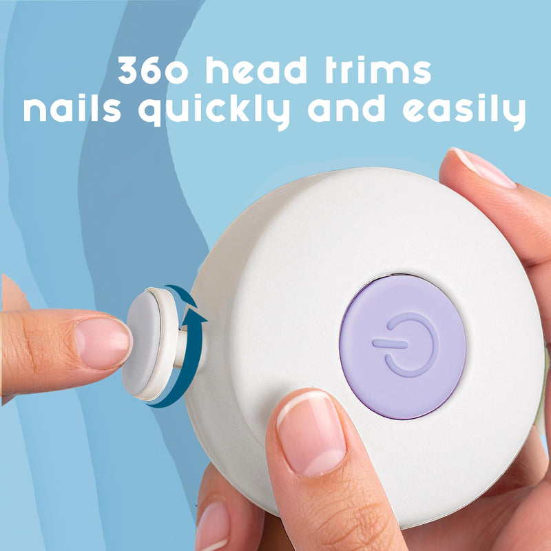 [Australia] - Electric Nail Trimmer, Baby Nail File, Safe + Easy Baby Nail File for Newborns, Infants & Toddlers, 6 Grinding Heads, Gentle Nail Care 