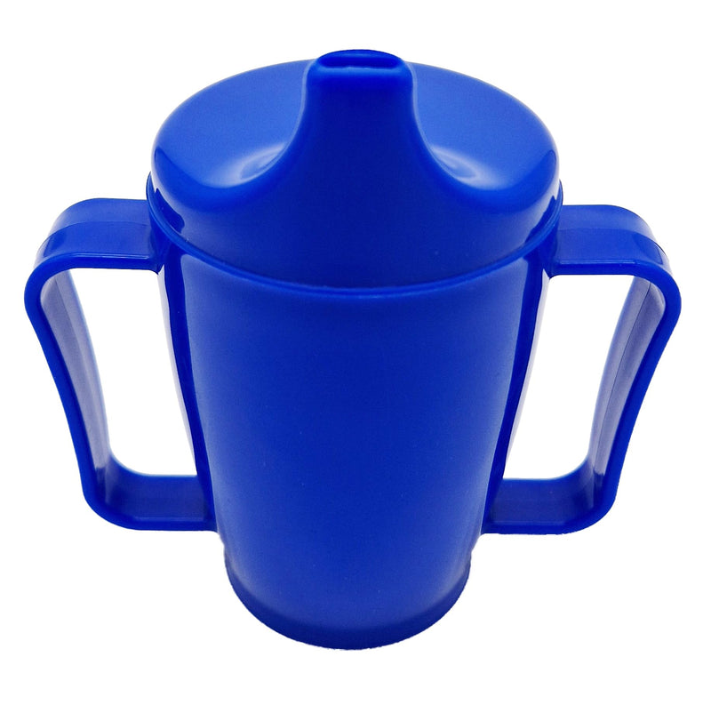 Tiga-Med Drinking Cup with 2 Handles, 280 ml, Double Lid System for Liquids and Porridge, Dishwasher Safe, Microwave Safe (1, Blue) 1