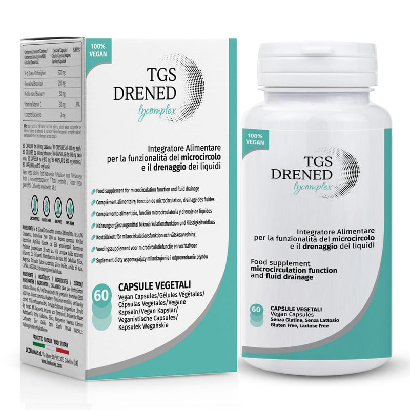 [Australia] - TGS Drened Lycomplex | Drainage Supplement | promotes microcirculation | with orthosiphon, bromelain and blueberry | 60 vegetable capsules 