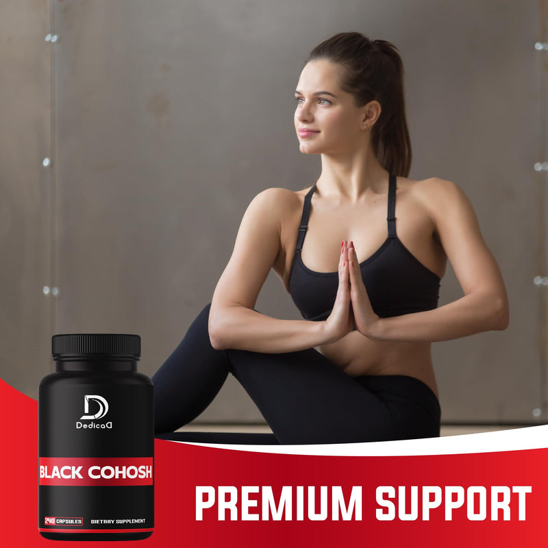 [Australia] - 1000mg Black Cohosh for Menopause Hot Flashes - 240 Capsules for 4-Month Supply - Support for Body Management, Women's Health & Immune System 