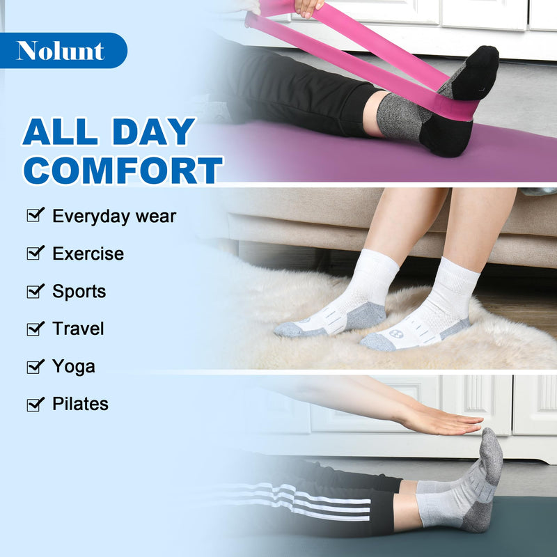 [Australia] - Diabetic Socks for Men,4 Pairs Non Binding Ankle Mens Diabetic Sock Size 6-9 9-12(White+Grey+Yellowish Cyan+Black-Large) White B/Grey B/Yellowish Cyan B/Black B Large 