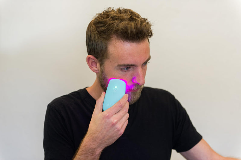 reVive Essentials Acne Device, FDA-cleared Red & Blue Light Acne Tools, Medspa Quality LED Light Therapy Products, Portable Triangular Design Face Tools for Skincare, Battery or USB Power Mini