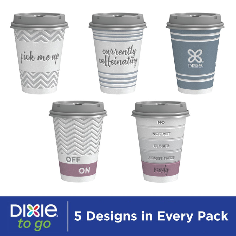 [Australia] - Dixie To Go Medium Paper Coffee Cups With Lids, 12 Oz, 14 Count, Disposable Cups For On-The-Go Hot Beverages 14 Count (Pack of 1) 