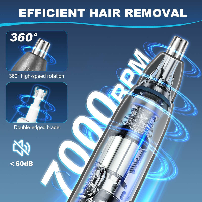[Australia] - Brencco Nose Hair Trimmer Men, 4 in 1 Nose Hair Trimmer Men Women Nose Hair Trimmer USB Rechargeable Nose Trimmer IPX7 Waterproof Nose Hair Trimmer for Nose, Ears, Eyebrows, Face 