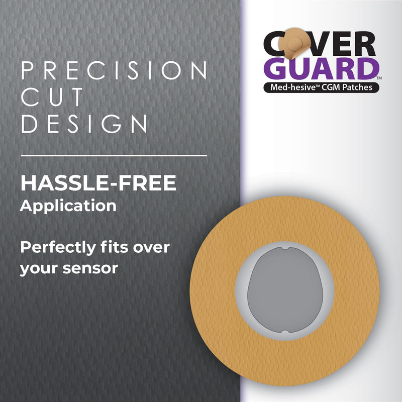 [Australia] - CGM Overpatch | Dexcom G7, Stelo | Tan Center-Cut Design| 25-Count | Waterproof Adhesive | Anti-Fray | Easy Application & Removal | Made in USA | Sensor Protection 