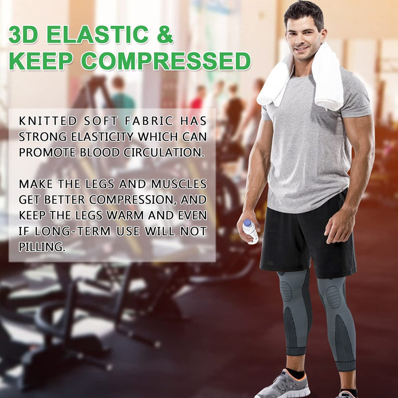 [Australia] - beister Full Leg Sleeve, Thigh High 20-30mmHg Graduated Compression Stockings for Women & Men, Knee Compression Sleeves, Knee & Calf Support for Meniscus Tear, ACL, Arthritis, Joint Pain Relief, Sport Black Large 