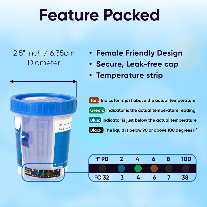 [Australia] - Prime Screen-5 Panel Multi Drug Urine Test Cup (AMP,COC,mAMP/MET,OPI,THC) T-Cup -[5 Pack]-TDOA-254 