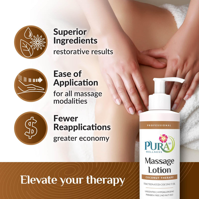 [Australia] - Coconut Therapy Massage Lotion, Physical Therapy Coconut Lotion, Professional Deep Tissue Therapy, Unscented Lotion for Physical Therapy Recovery 8oz 8 Fl Oz (Pack of 1) 