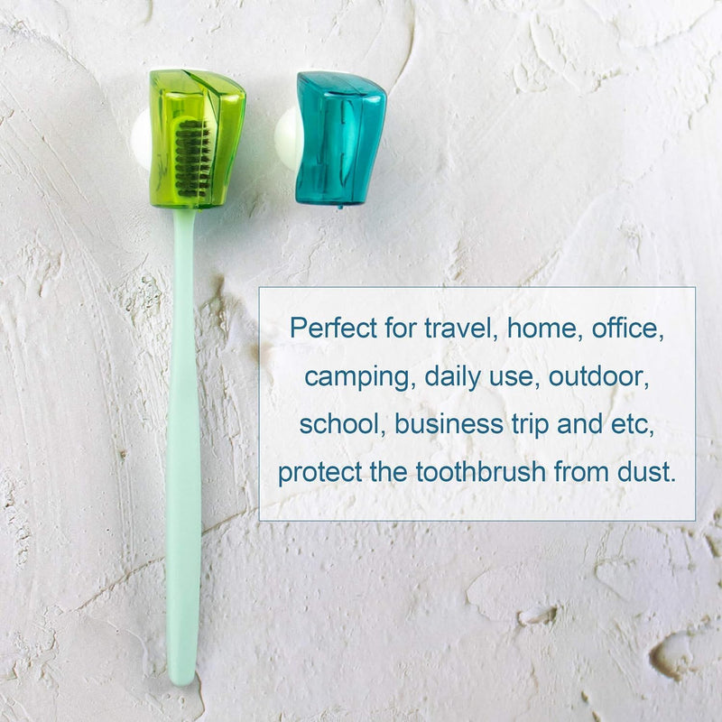 [Australia] - AUEAR, 6 Pack Toothbrush Holder with Suction Cup Toothbrushed Head Covers Caps Protector Case Box for Bathroom Wall Mirror Home Outdoor Travel 2*red/2*blue/2*green 