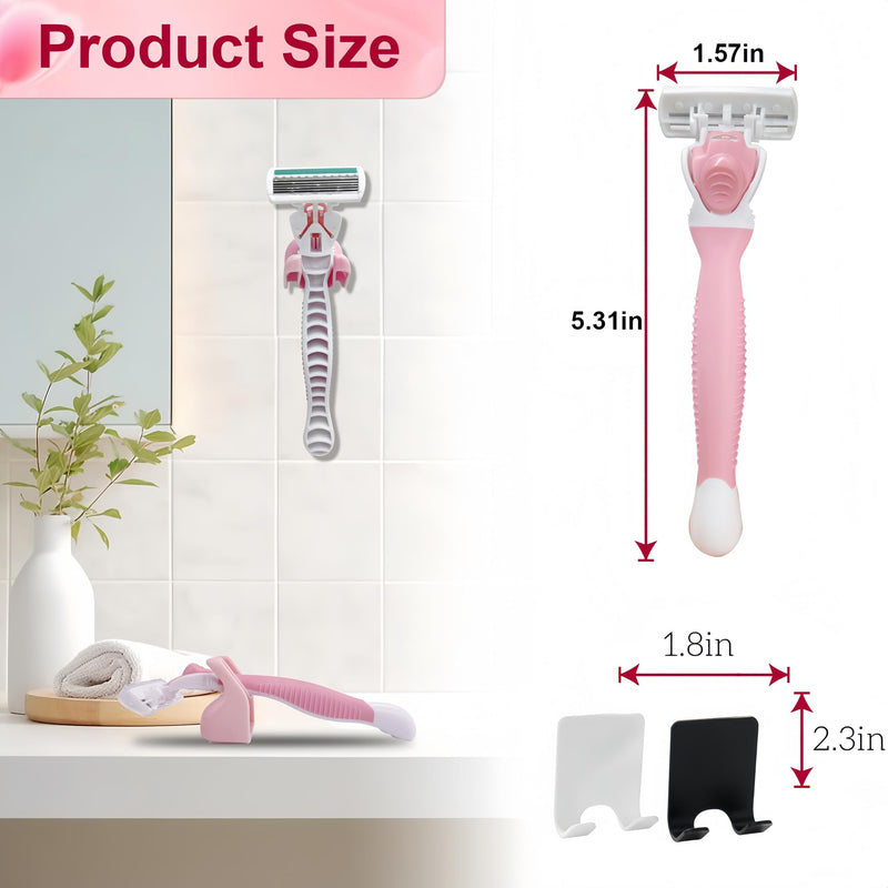 41 Pcs Disposable Women Razors, Include 3 Non Slip Handles and 36 Refill Blades and 2 Dedicated hook, 6-Blade Travel Essentials Sensitive Skin Shaving Razor Set