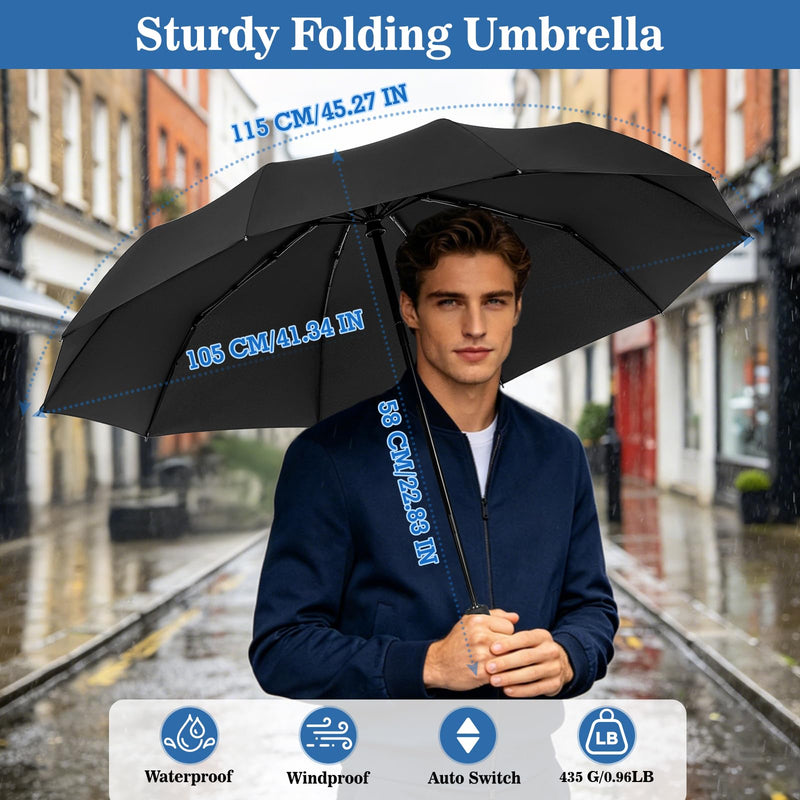 ZOMAKE Travel Umbrella Compact, 45/54 Inch Windproof Collapsible Portable Small Umbrella For Rain, Automatic Folding Umbrella Lightweight Packable Paraguas For Women Men 45IN 4 Pcs