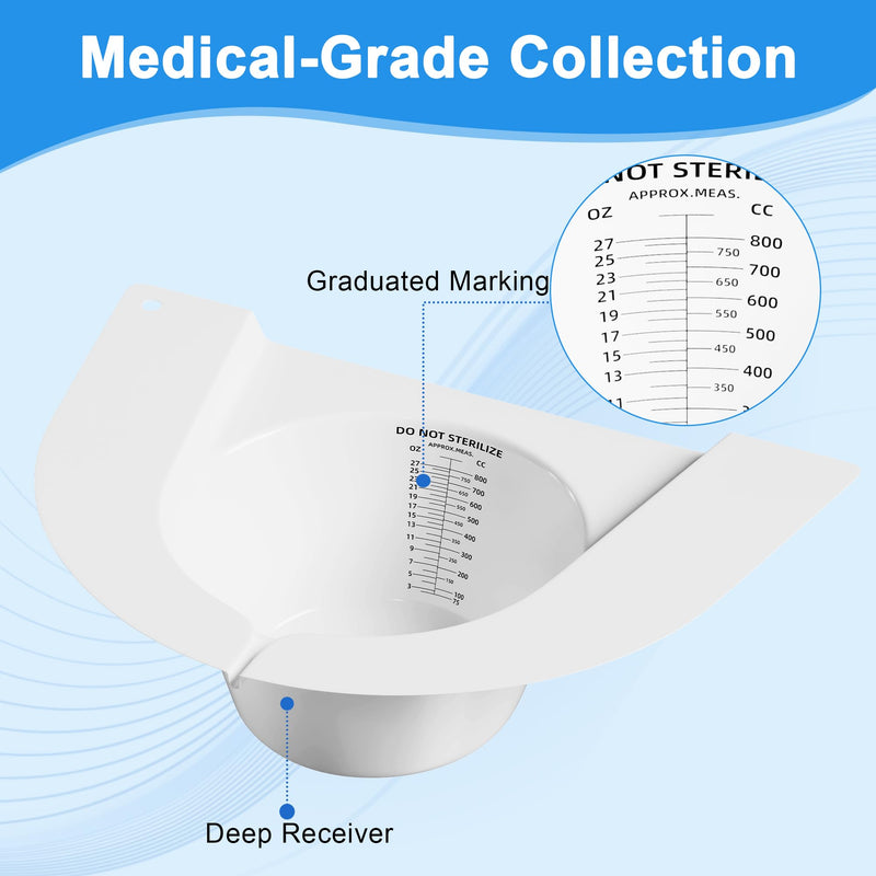 [Australia] - Graduated Specimen Collector Pans, Urine Collection Hat for Toilets and Commodes 27oz/800cc, Universal Urine Pee Stool Sample Collection for Women and Elderly, 6 Pack 