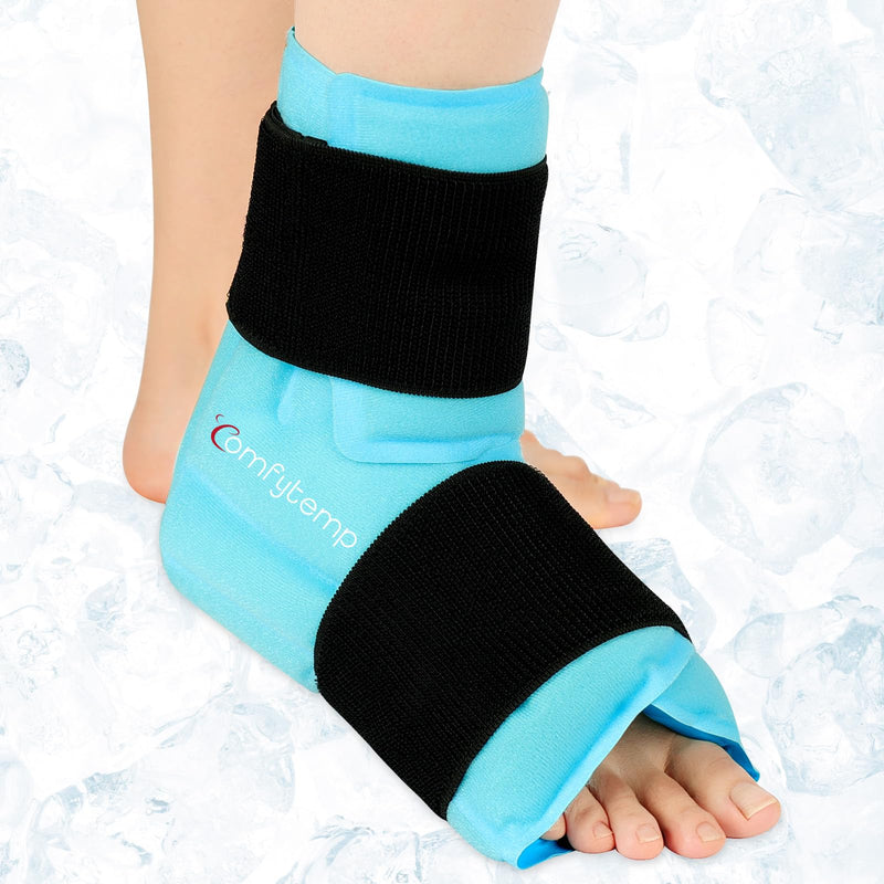 [Australia] - Comfytemp Fully enveloping cooling sleeve foot, cooling bandage ankle ankle for waterless ice bath after sports. Reusable large cooling pads gel size fits all (S up to XXL) 1 piece 
