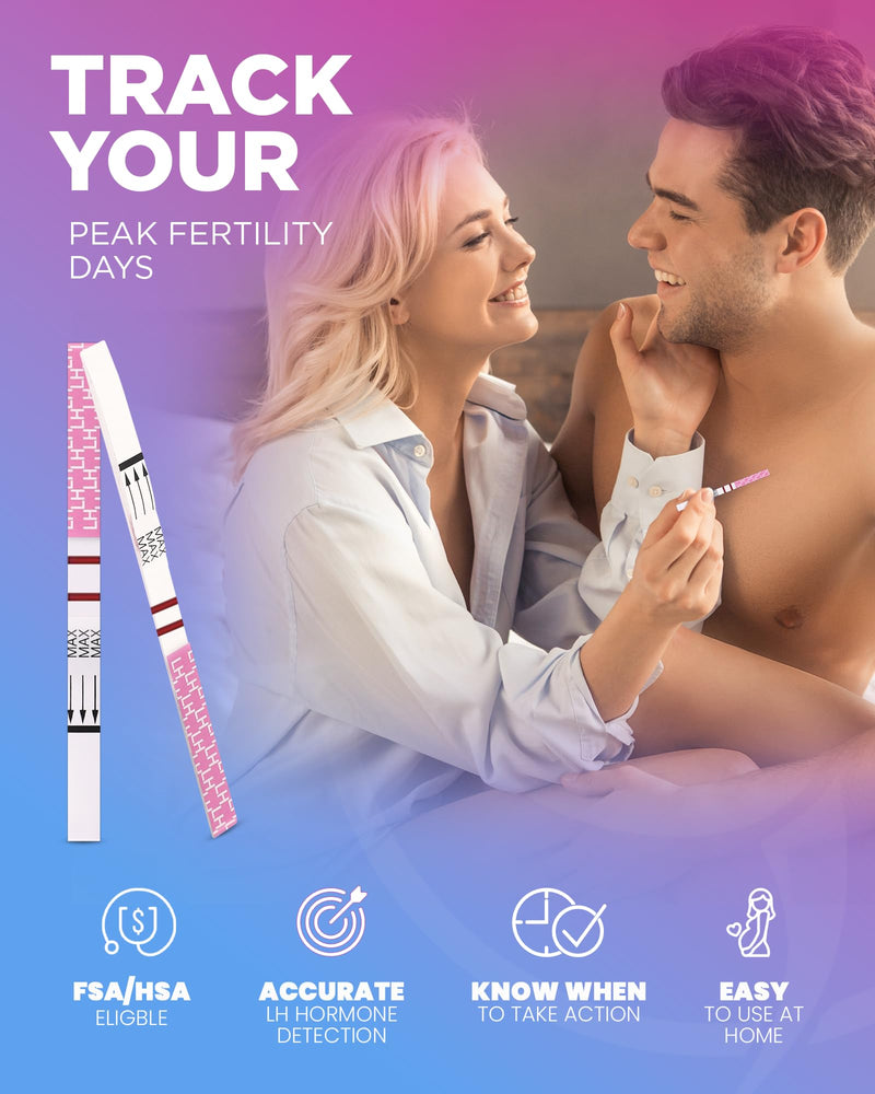 Pelvana Ovulation Test Strips Easy at-Home Fertility Testing Kit (60 Tests) | Identify Peak Fertility Days for a Greater Chance at Conception, 60 LH Ovulation Tests for Women Trying to Conceive Naturally Ovulation Tests - 60 LH