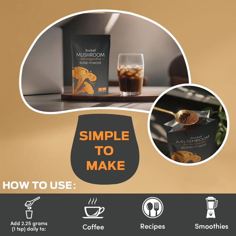 [Australia] - Ashwagandha Mushroom Powder, Adaptogenic 10 Mushrooms Complex w/ashwagandha - Lion's Mane, Reishi, Chaga & Maitake - Adaptogens Powder for Energy, Cognitive & Immune Support, 80 Servings 6.35 Ounce (Pack of 1) 