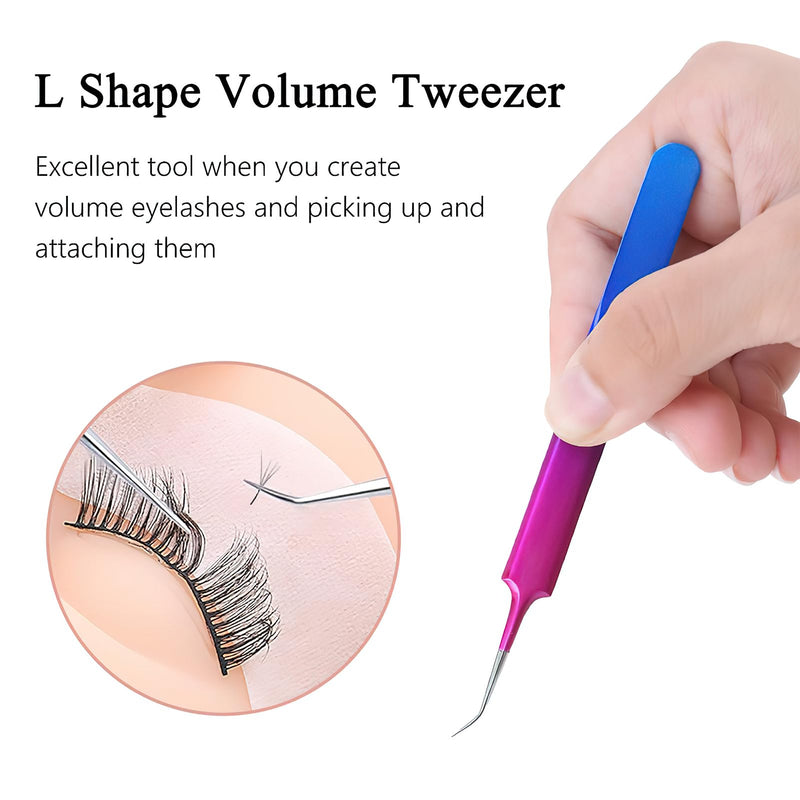 Isolation Lash Tweezers for Volume Eyelash Extension,Professional Precision Stainless Steel Las Purple 6.89inx1.5inx0.79in