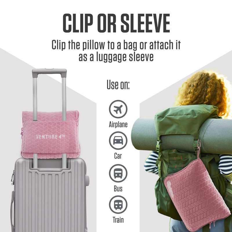 VENTURE 4TH Travel Essentials Bundle: RFID Blocking Neck Wallet & 2-in-1 Travel Blanket Pillow