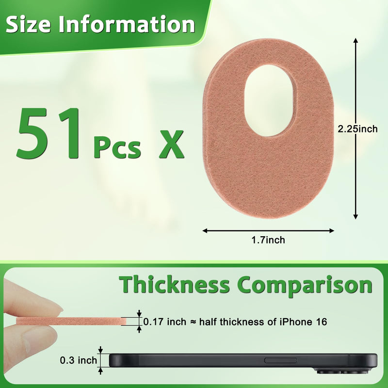 [Australia] - 51 Pcs Callus Pads Soft Thick Oval Shape Corn Pads, Felt Callus Cushions Adhesive Corn Protectors for Men Women Oval Shape Design, Reduce Pressure and Friction from Shoes Rubbing 0.17 IN-51Pcs Nude 