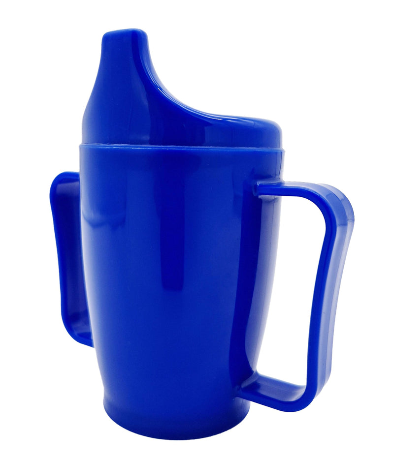Tiga-Med Drinking Cup with 2 Handles, 280 ml, Double Lid System for Liquids and Porridge, Dishwasher Safe, Microwave Safe (1, Blue) 1