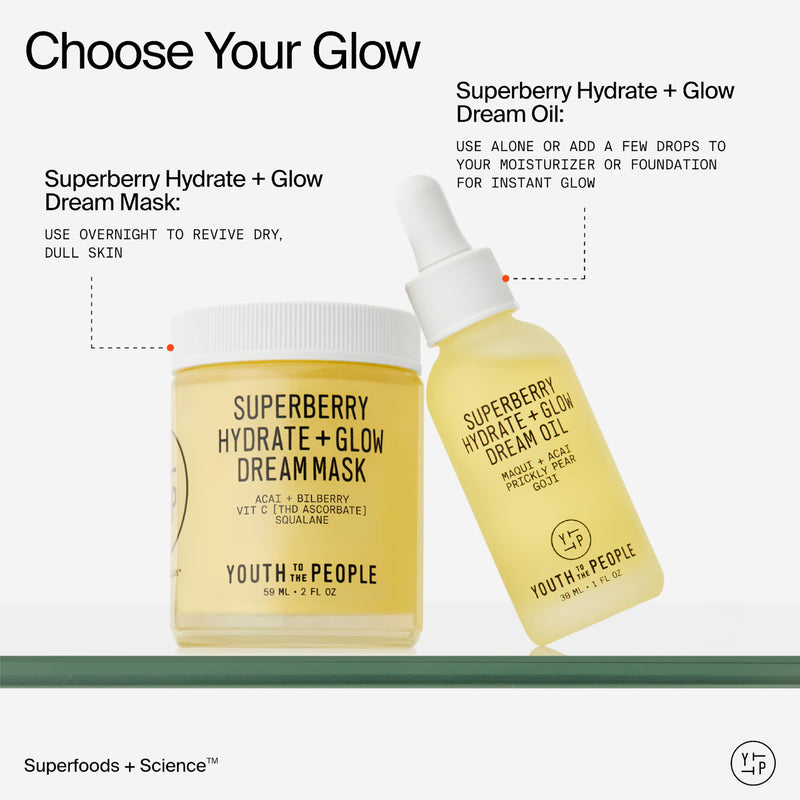 Youth To The People Superberry Dream Mask - Hydrate + Glow Face Moisturizer | Vitamin C Brightening Night Cream - Antioxidant-Rich Hydration, Radiant Glow, For Dry/Dull Skin, Uneven Tone, Non-comedogenic 2 Ounce