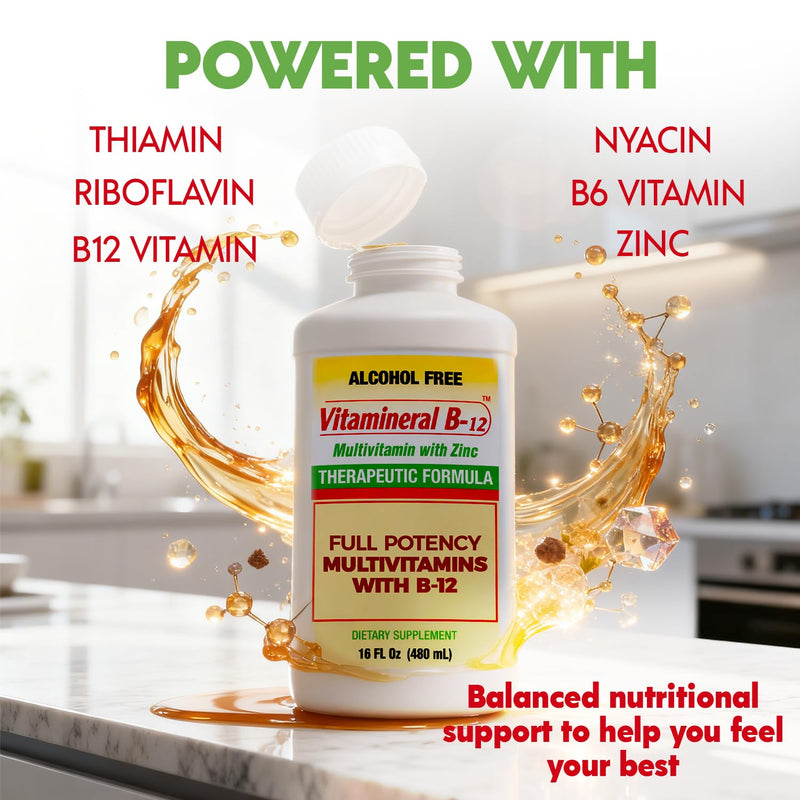 Liquid Multivitamin with Zinc, Immune Health & Nervous System Support, High Potency Vitamin B Complex Formula for Men & Women, Easy-to-Take Dietary Supplement, 16 fl oz, 1 Pack | Supports immune health and nervous system function, high-potency formula ...