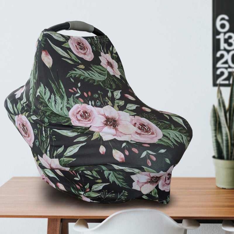 [Australia] - Pobi Baby Car Seat Covers and Nursing Cover - Soft and Stretchy Floral Pattern (Charm) 