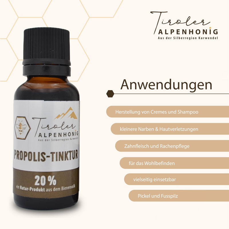 [Australia] - Tyrolean Alpine honey propolis drops 20ml - natural propolis tincture with 20% propolis extract - natural propolis solution - Made in Austria 