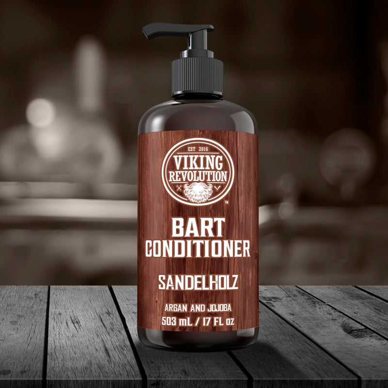 [Australia] - Viking Revolution - Beard Conditioner - Beard Conditioner for Men with Argan Oil & Jojoba Oil - Softening & Strengthening - Sandalwood Fragrance - 500 ml 