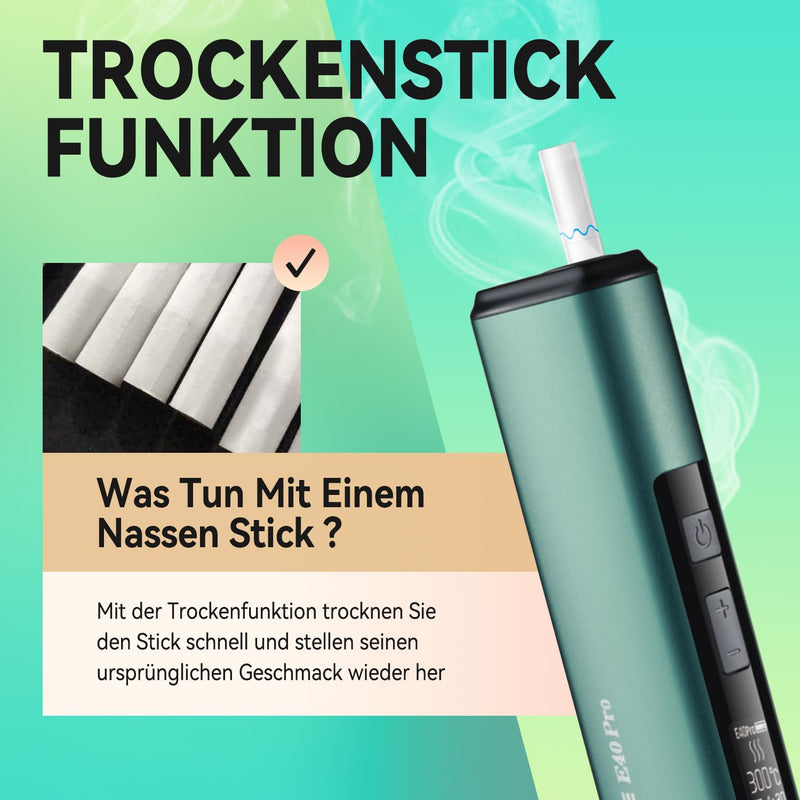 [Australia] - HI TASTE E40 Pro Tobacco Heater Compatible with IQOS ILUMA TEREA, Great Taste, 3200mAh Large Battery, Drying Function, Clear OLED Display, Metal Design (Metal Black) Metal Black 