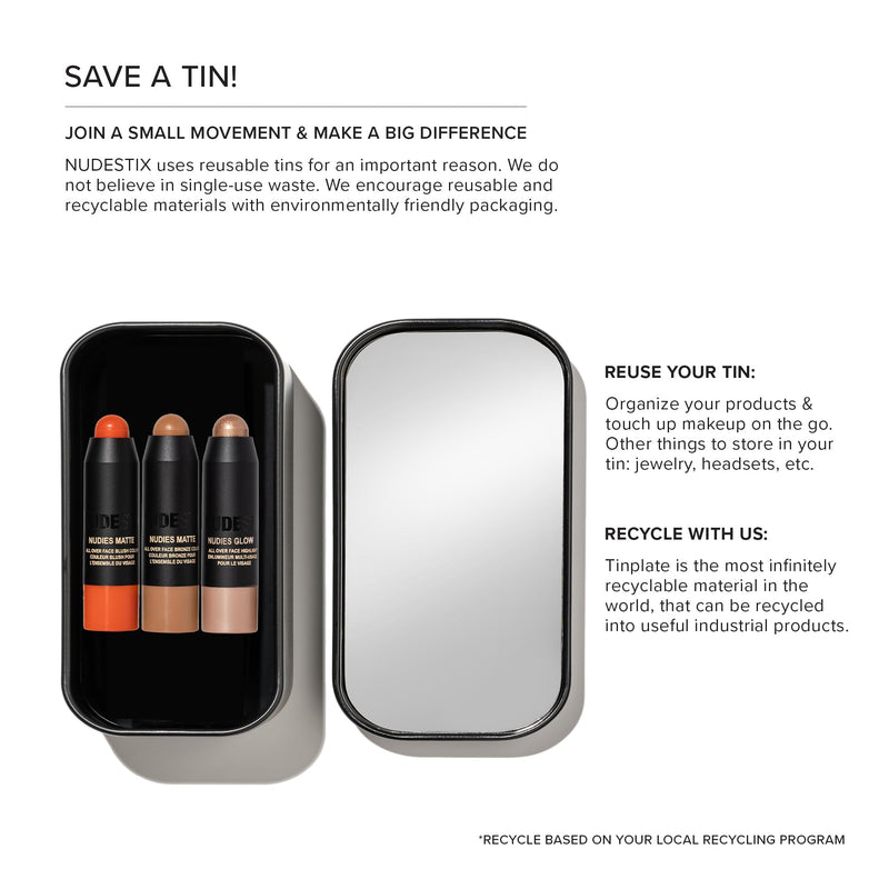 [Australia] - Nudestix Beachy Nudes Mini Kit by Allana Davison – 3-Piece NUDIES Cream Makeup Set for Cheeks, Eyes & Lips | Vegan, Travel-Friendly Summer Glow Kit with Exclusive Blush Shade | Cruelty-Free 
