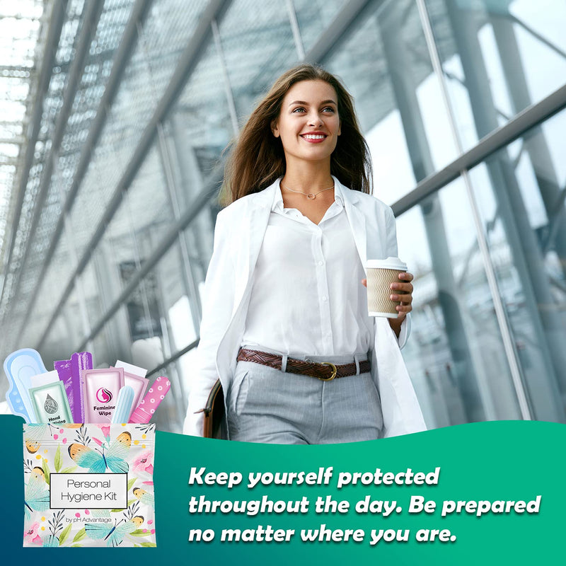 [Australia] - Menstrual Kit All-in-One 10 Pack | Convenience on The Go | Period Kit Pack for Travelling, Tweens & Teenager | Individually Wrapped Feminine Hygiene Product (Butterflies) Butterflies 