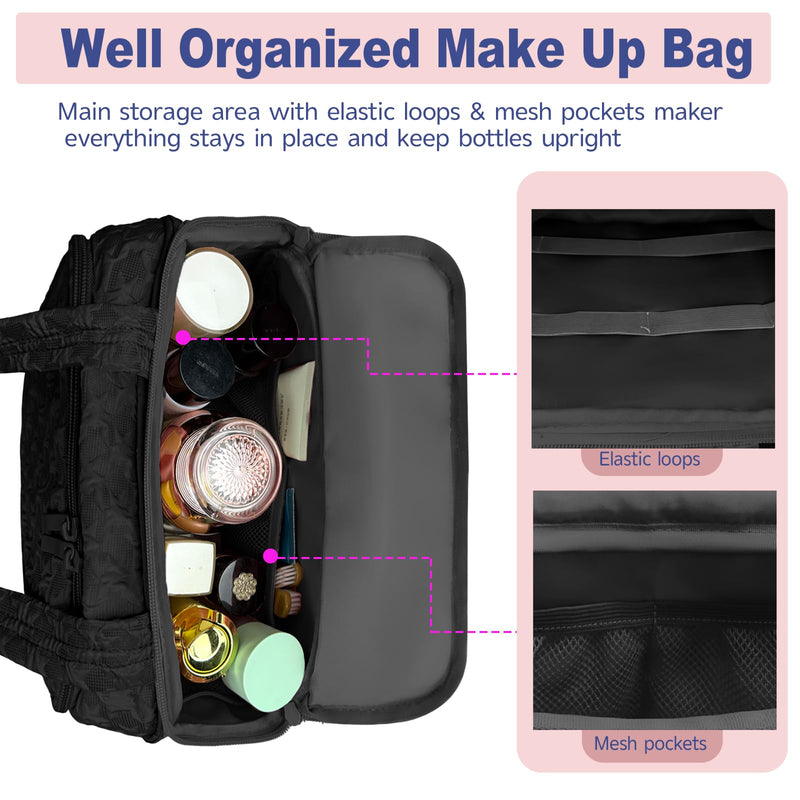 SMONT Tactical Toiletry Bag for Men Kahaki & Toiletry Bag for Traveling Women Black