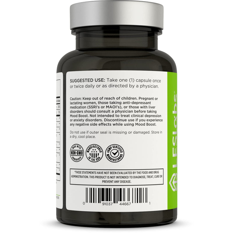 [Australia] - LES Labs Mood Boost – Stress Relief, Mood Support, Deep Relaxation & Better Sleep – 5-HTP, Ashwagandha, Rhodiola Rosea, Magnesium, L-Theanine & GABA – Non-GMO Supplement – 60 Capsules 