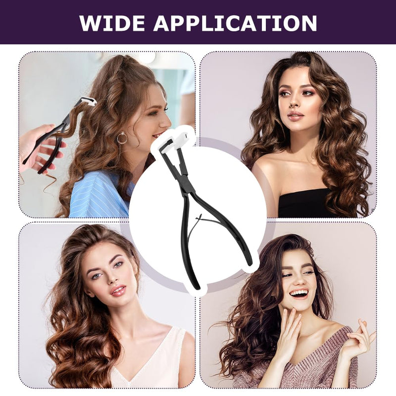 [Australia] - Tape in Hair Extensions Plier, Stainless Steel Flat Surface Extensions Tape Sealing Clamp Pliers Tool, Microlink Hair Extension Removal Tool Kit for Women Hair Extension Tools(Black) Black 